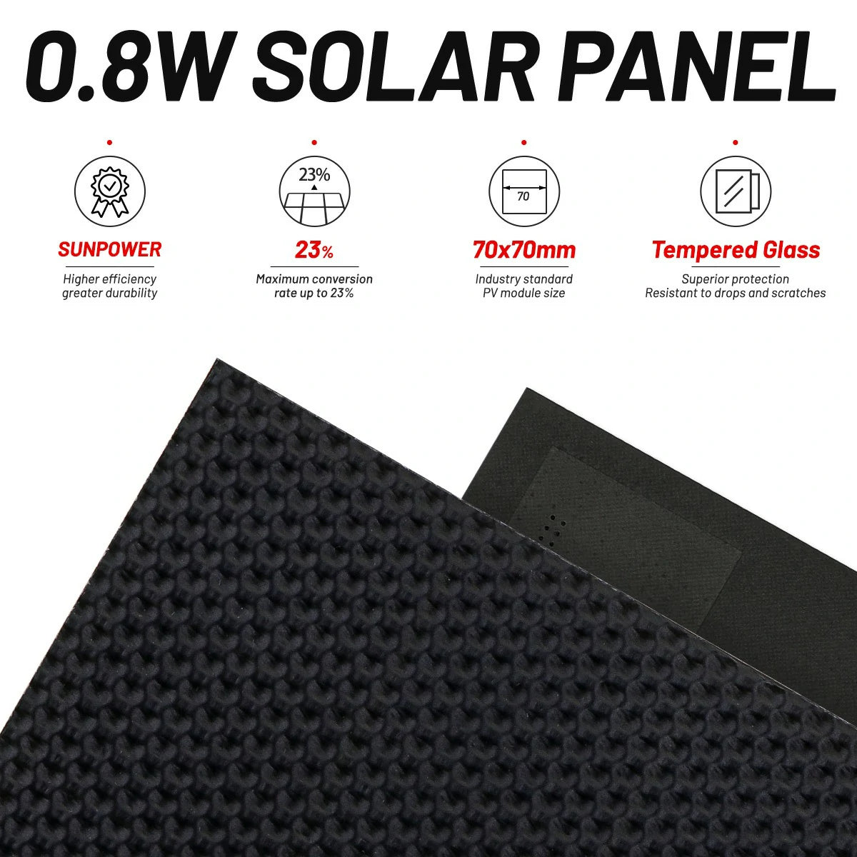 0.8W solar panel