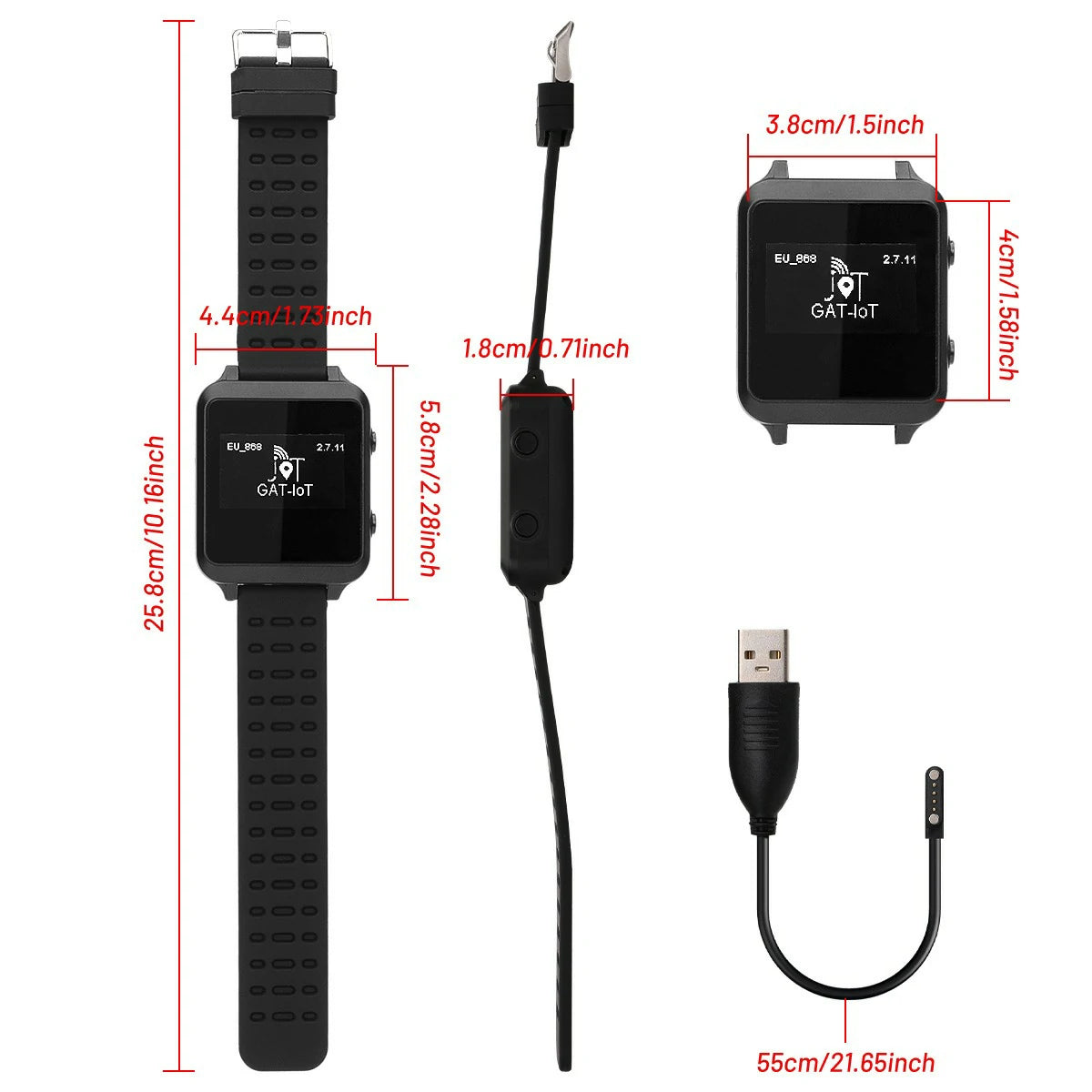 GAT562 Mesh Watch Dimension drawing