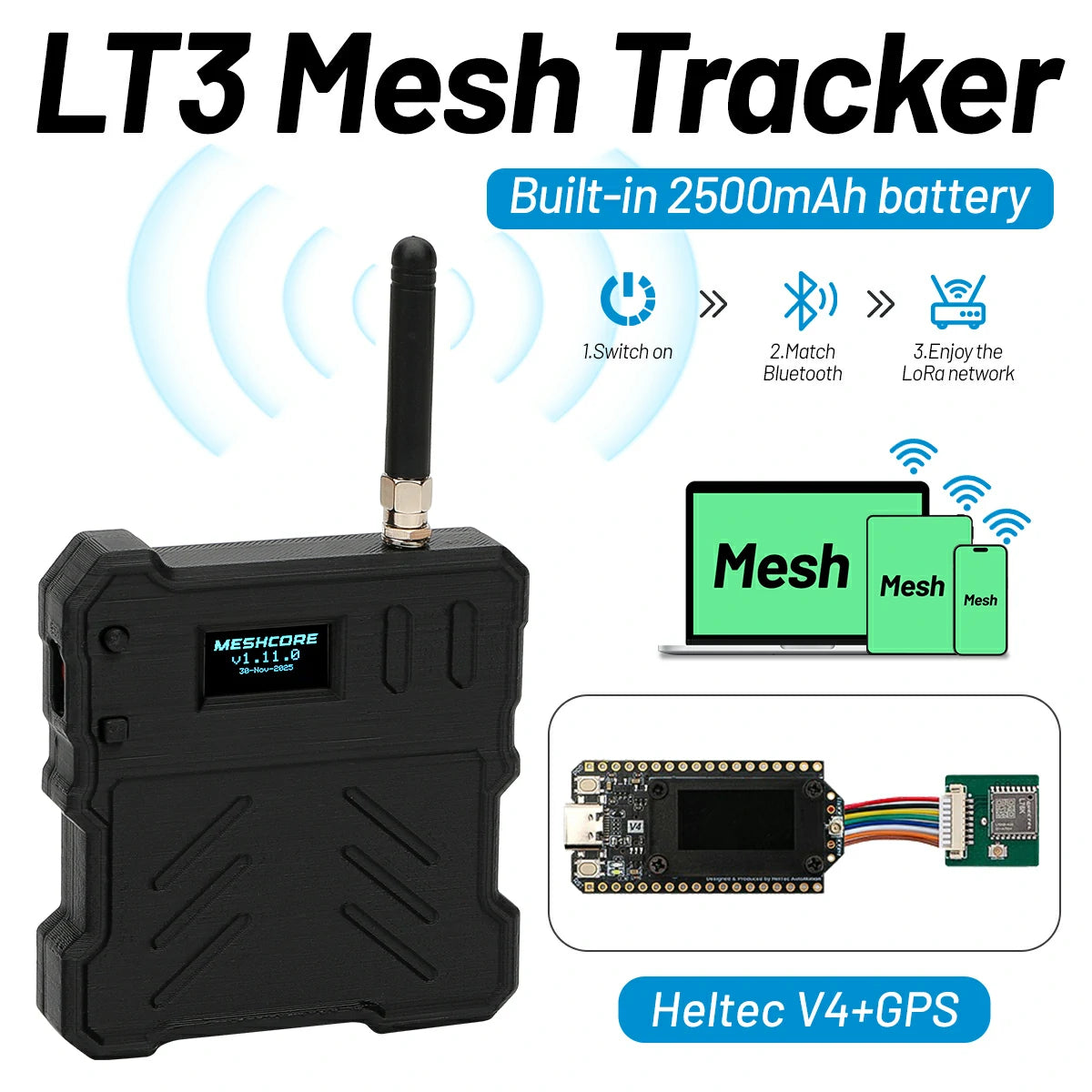 LT3 Meshtastic Tracker Heltec V4+GPS